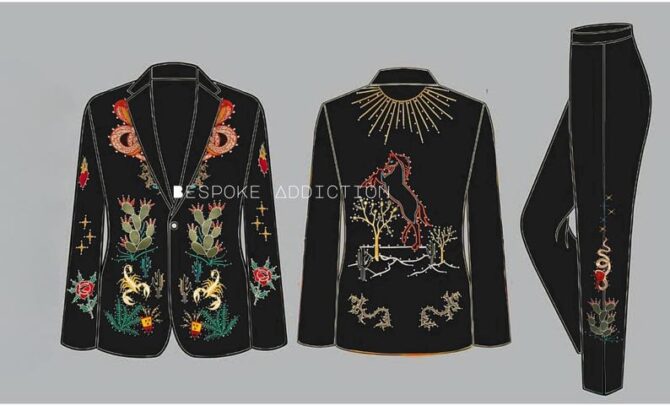 Men Brown 2Pc Customized Cactus Scorpion Embroiderey With Rhinestones Country Western Nudie Suit Wedding Day Cowboy Dinner Party Outfit - Image 2