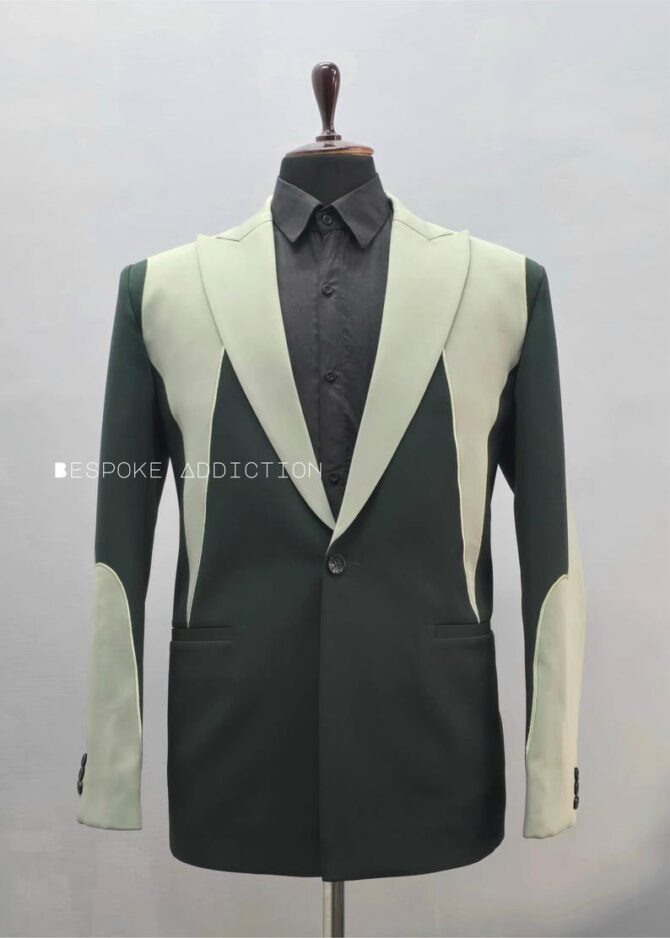 Men Dual Tone Light & Dark Green 2Pc Customized Design Vintage Country Western Suit Groom Wedding Cocktail Prom Party Music Event Attire - Image 3