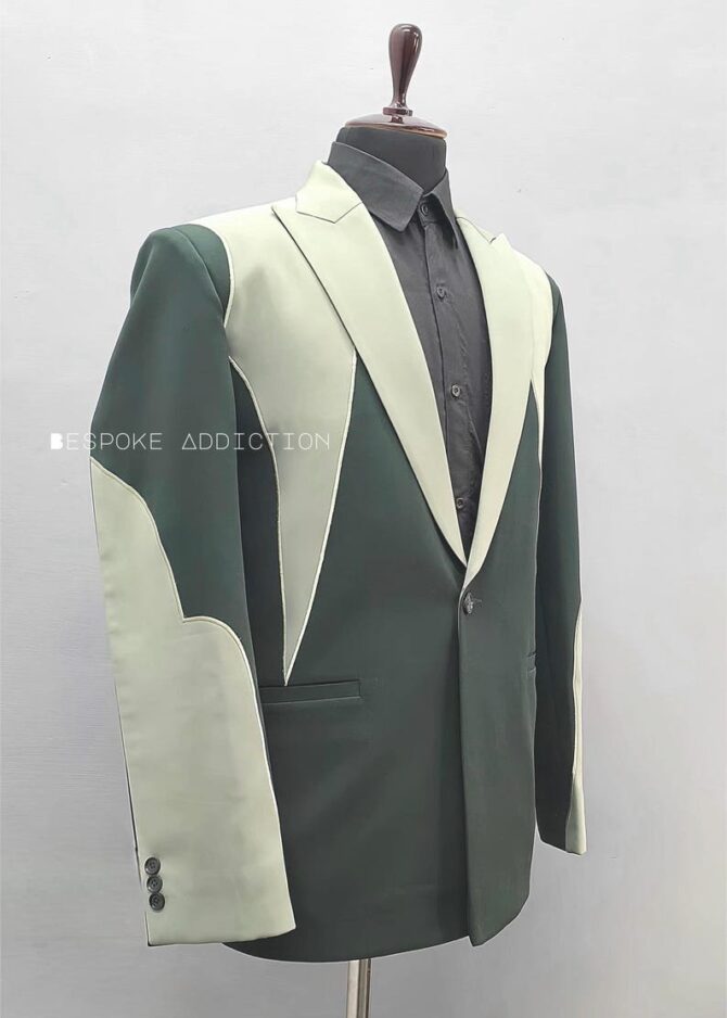 Men Dual Tone Light & Dark Green 2Pc Customized Design Vintage Country Western Suit Groom Wedding Cocktail Prom Party Music Event Attire - Image 5