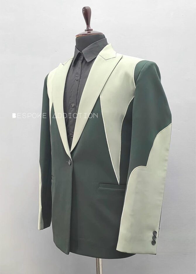 Men Dual Tone Light & Dark Green 2Pc Customized Design Vintage Country Western Suit Groom Wedding Cocktail Prom Party Music Event Attire - Image 4