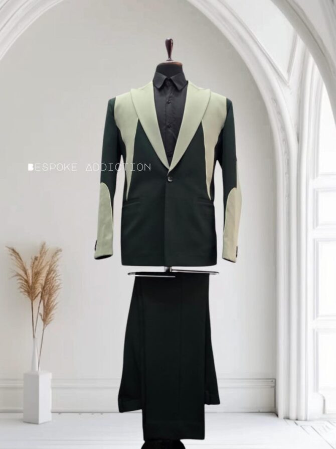 Men Dual Tone Light & Dark Green 2Pc Customized Design Vintage Country Western Suit Groom Wedding Cocktail Prom Party Music Event Attire