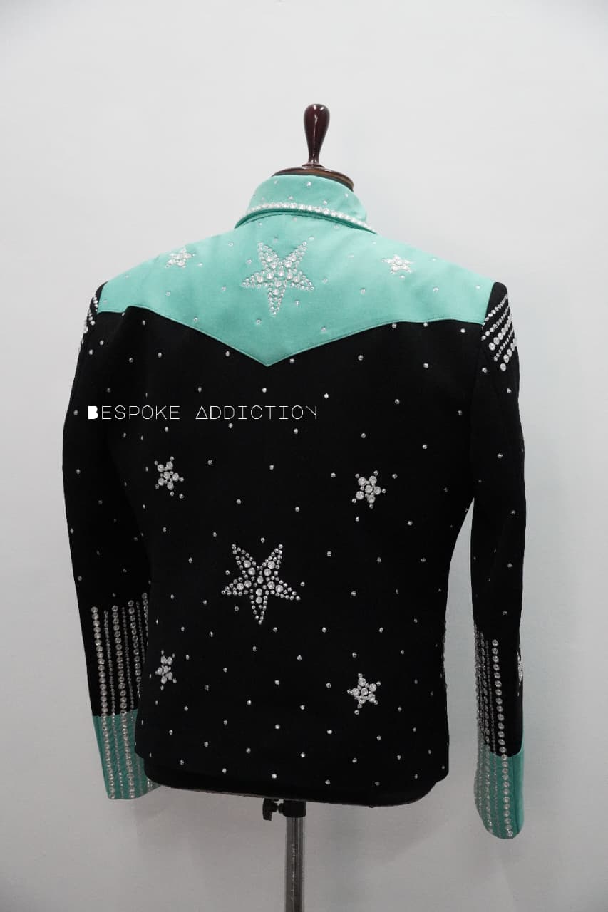 Men Light Pink & Lavender 2Pc Bespoke Rhinestone Embroidered Zipper Country Western Nudie Suit Cowboy Vintage Wedding Party Rockstar Outfit - Image 11