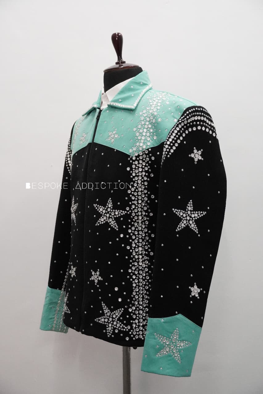 Men Light Pink & Lavender 2Pc Bespoke Rhinestone Embroidered Zipper Country Western Nudie Suit Cowboy Vintage Wedding Party Rockstar Outfit - Image 12