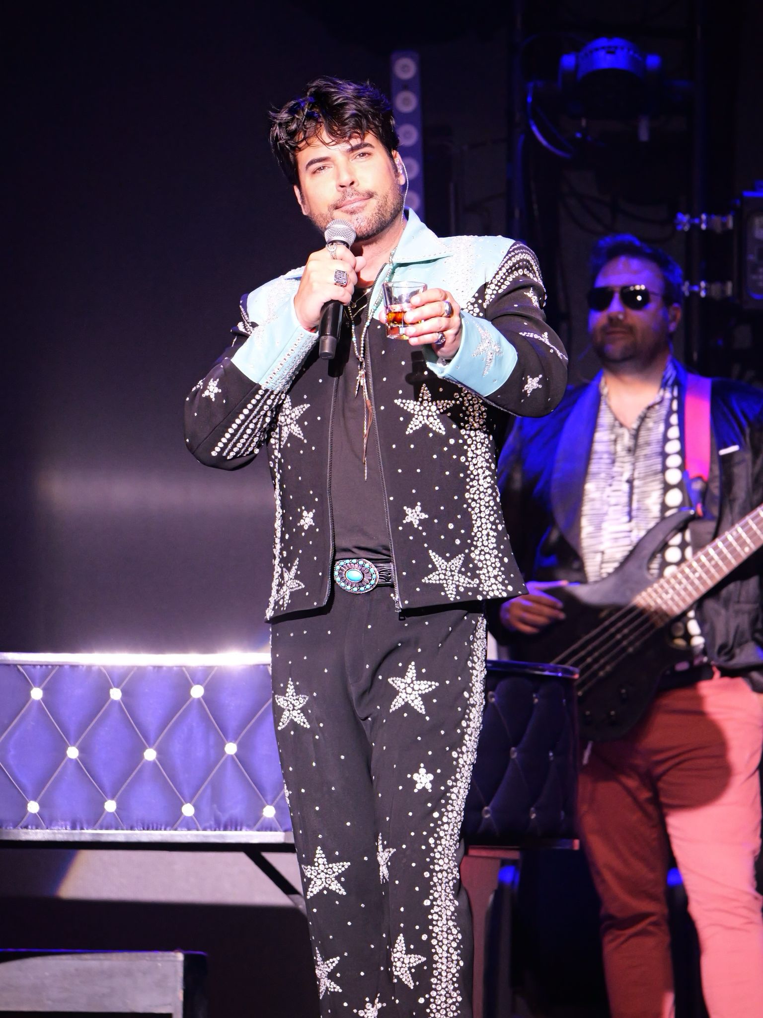 Men Light Pink & Lavender 2Pc Bespoke Rhinestone Embroidered Zipper Country Western Nudie Suit Cowboy Vintage Wedding Party Rockstar Outfit - Image 9