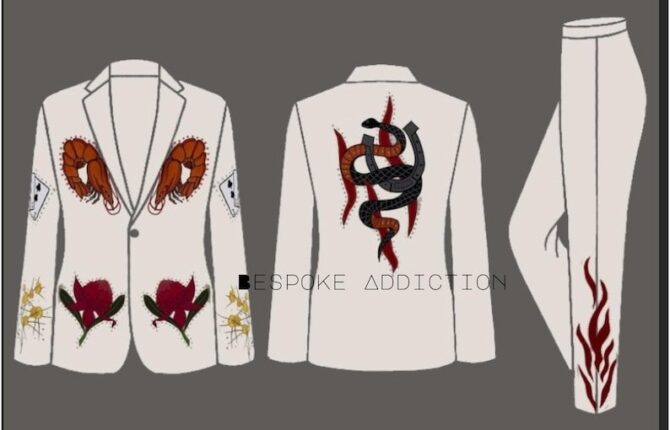 Men White 2Pc Customized Ocean Theme Flames Embroidered With Piping & Rhinestones Country Western Nudie Suit Cowboy Party Wedding Day Outfit - Image 5